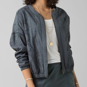 Prana Barlow Zip up Jacket, Dolman Sleeves Bomber, Like New